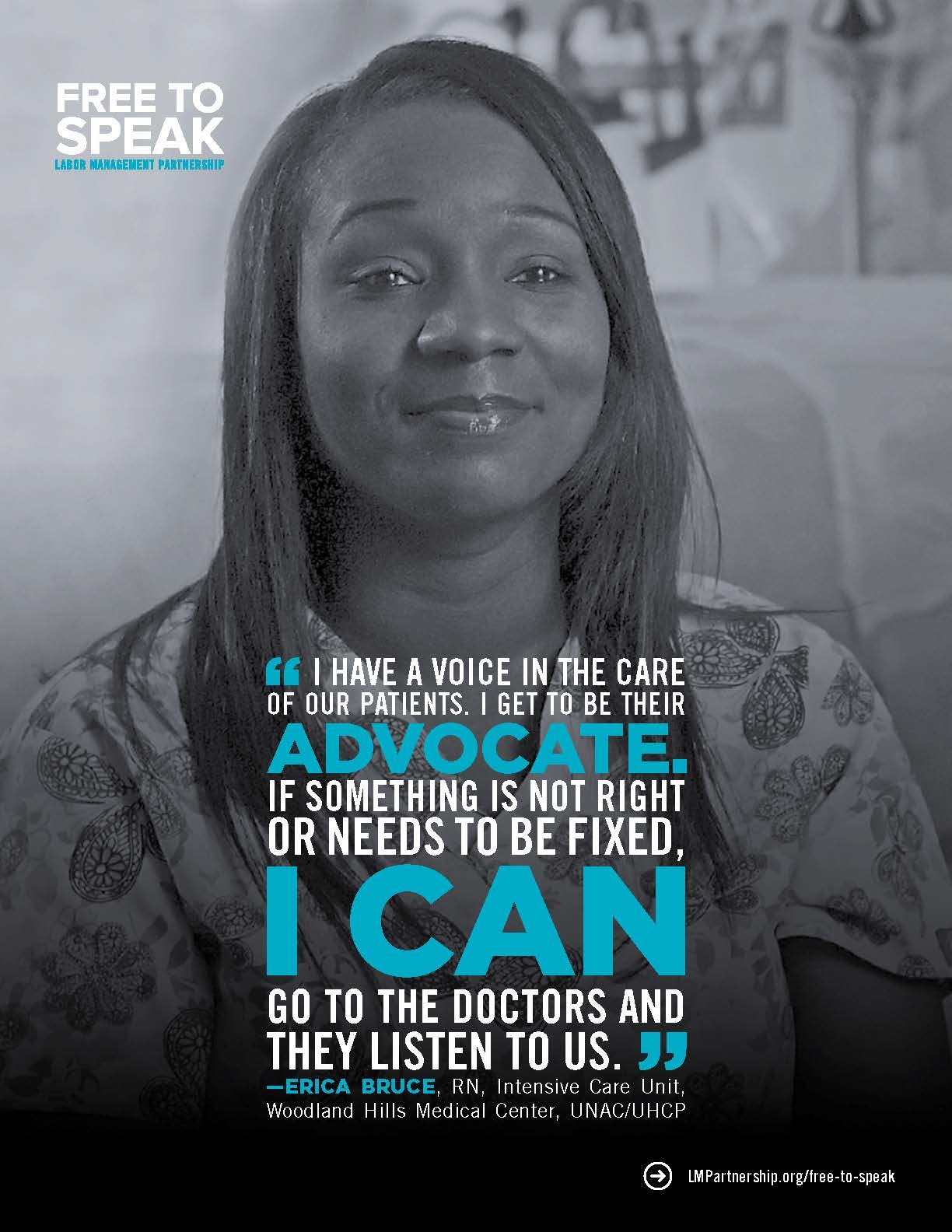 Portrait of nurse on poster